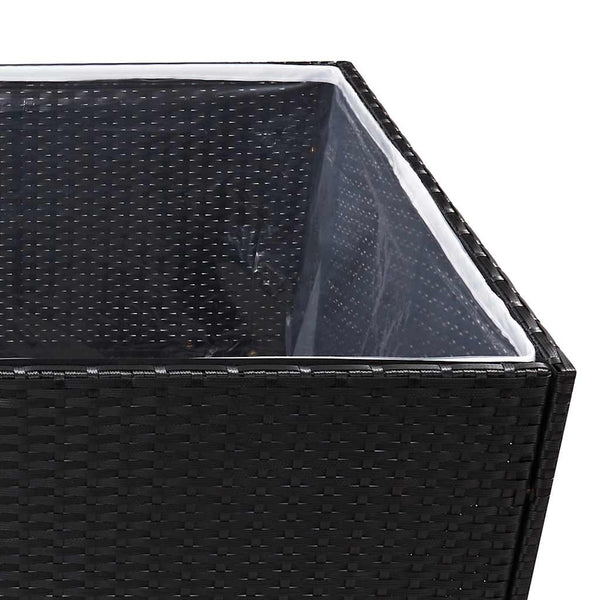 vidaXL Planter Black 157x80x80 cm Poly Rattan