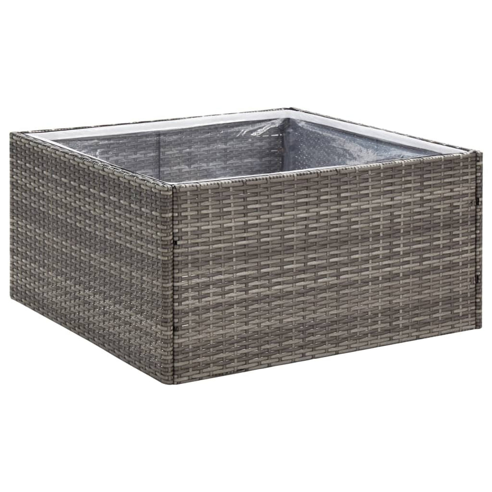 vidaXL Raised Garden Bed Gray 80x80x40 cm Poly Rattan