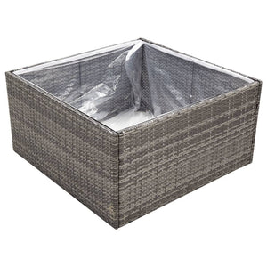 vidaXL Raised Garden Bed Gray 80x80x40 cm Poly Rattan