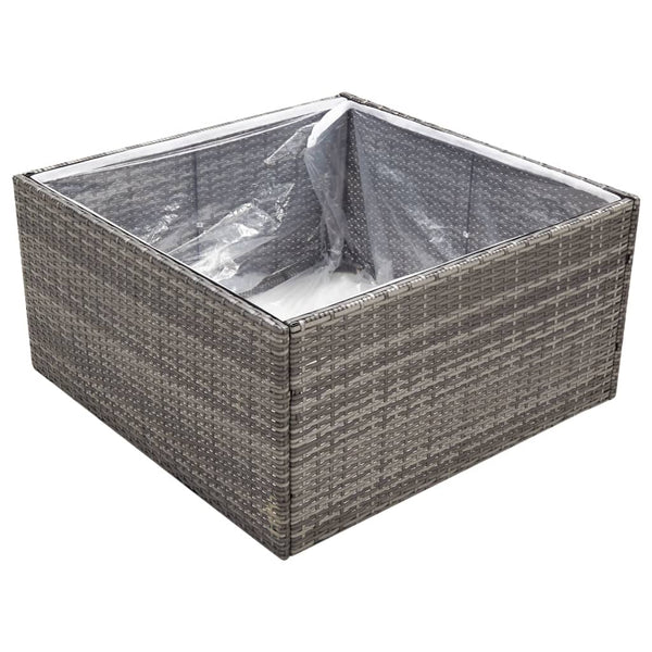 vidaXL Raised Garden Bed Gray 80x80x40 cm Poly Rattan