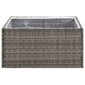 vidaXL Raised Garden Bed Gray 80x80x40 cm Poly Rattan