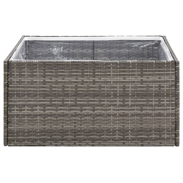 vidaXL Raised Garden Bed Gray 80x80x40 cm Poly Rattan