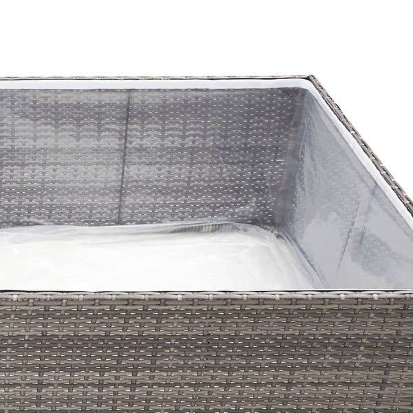 vidaXL Raised Garden Bed Gray 80x80x40 cm Poly Rattan