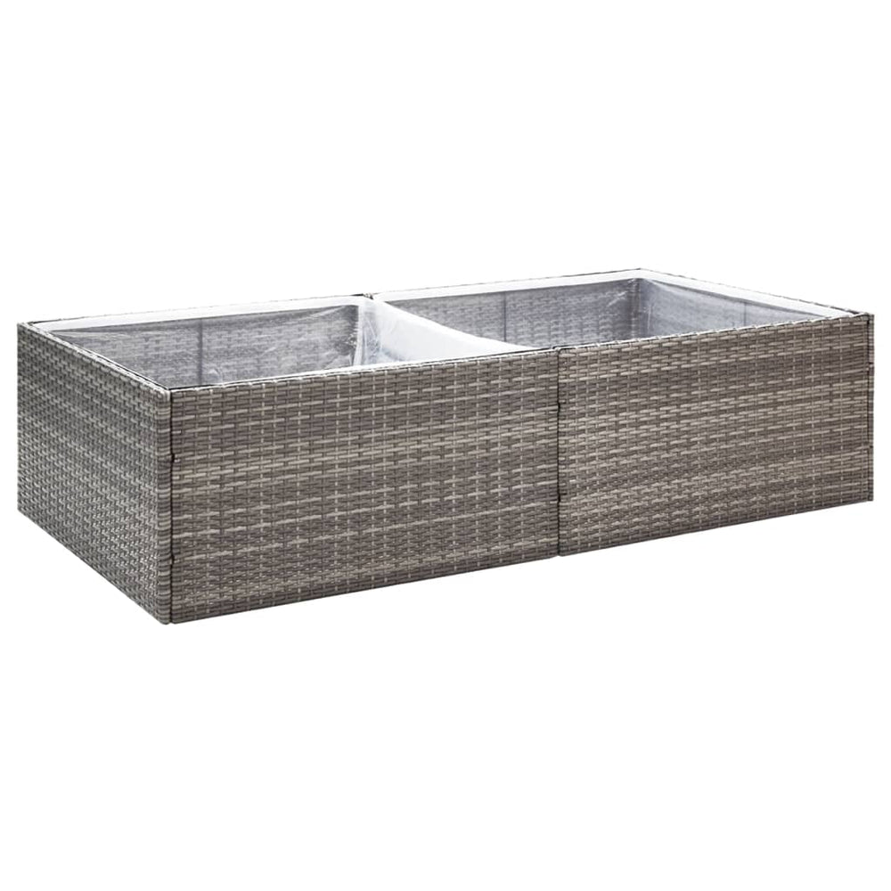 vidaXL Planter Gray 157x80x40 cm Poly Rattan