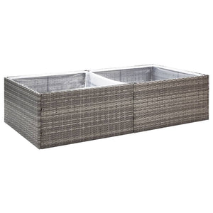 vidaXL Planter Gray 157x80x40 cm Poly Rattan