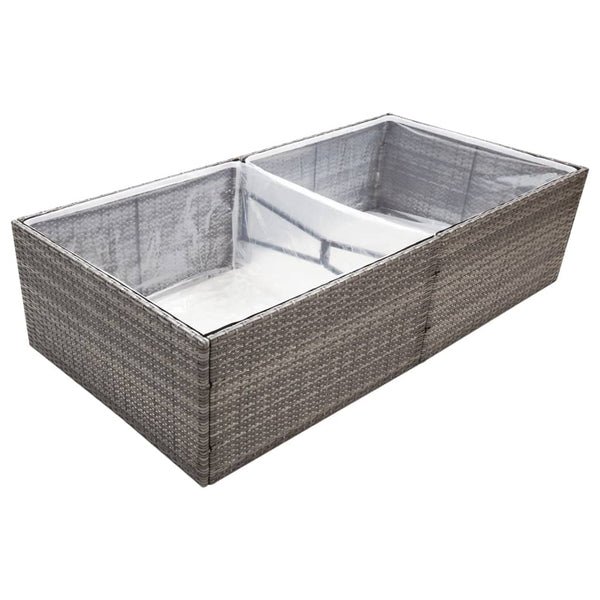 vidaXL Planter Gray 157x80x40 cm Poly Rattan
