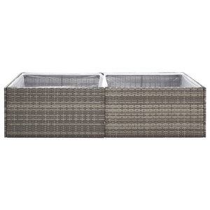 vidaXL Planter Gray 157x80x40 cm Poly Rattan