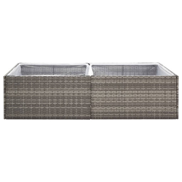 vidaXL Planter Gray 157x80x40 cm Poly Rattan