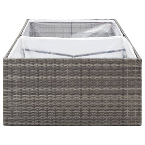 vidaXL Planter Gray 157x80x40 cm Poly Rattan