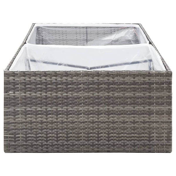 vidaXL Planter Gray 157x80x40 cm Poly Rattan