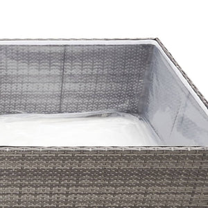 vidaXL Planter Gray 157x80x40 cm Poly Rattan