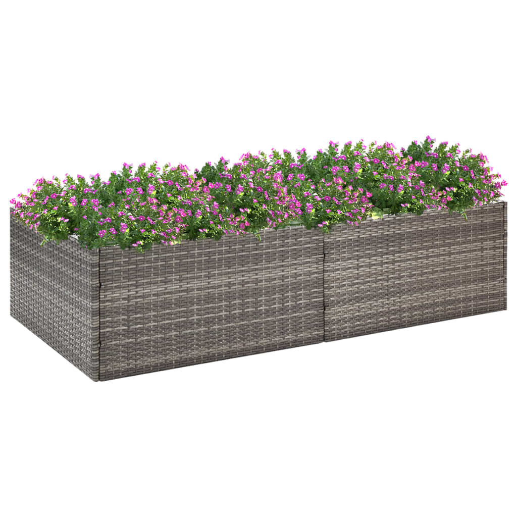 vidaXL Planter Gray 157x80x40 cm Poly Rattan