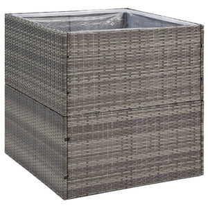 vidaXL Raised Garden Bed Gray 80x80x80 cm Poly Rattan