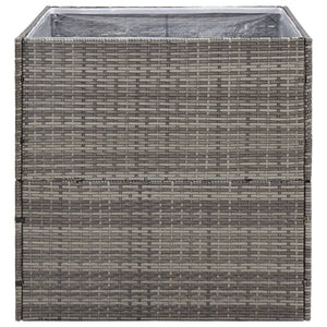 vidaXL Raised Garden Bed Gray 80x80x80 cm Poly Rattan