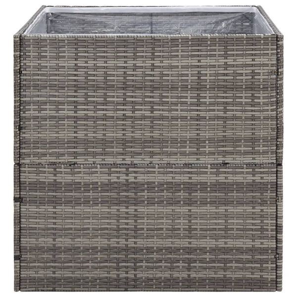 vidaXL Raised Garden Bed Gray 80x80x80 cm Poly Rattan