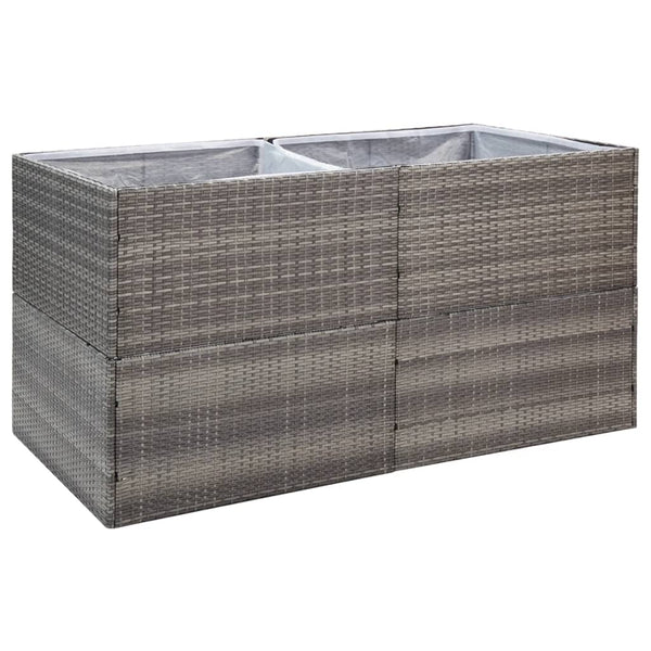 vidaXL Planter Gray 157x80x80 cm Poly Rattan