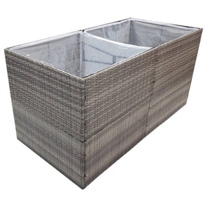 vidaXL Planter Gray 157x80x80 cm Poly Rattan