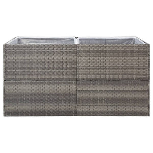 vidaXL Planter Gray 157x80x80 cm Poly Rattan