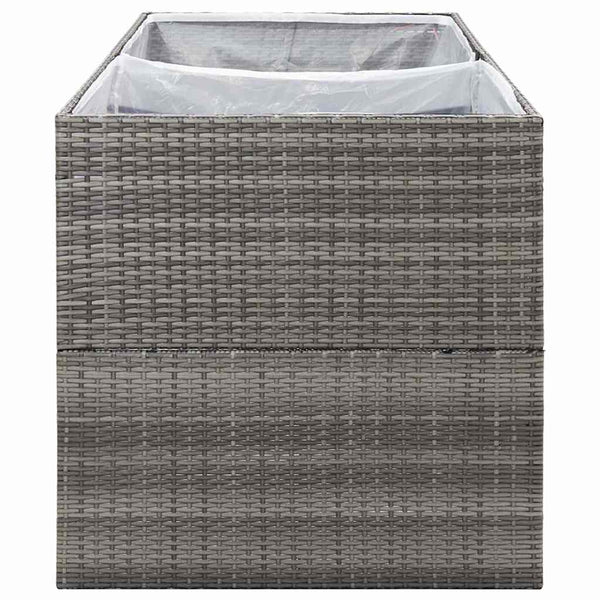vidaXL Planter Gray 157x80x80 cm Poly Rattan