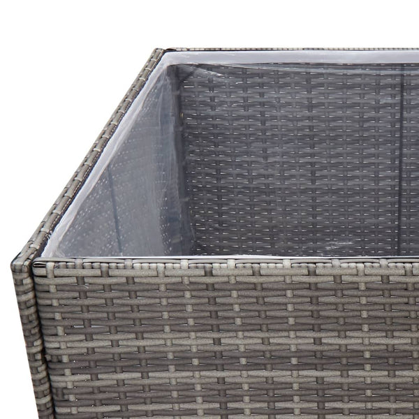vidaXL Planter Gray 157x80x80 cm Poly Rattan