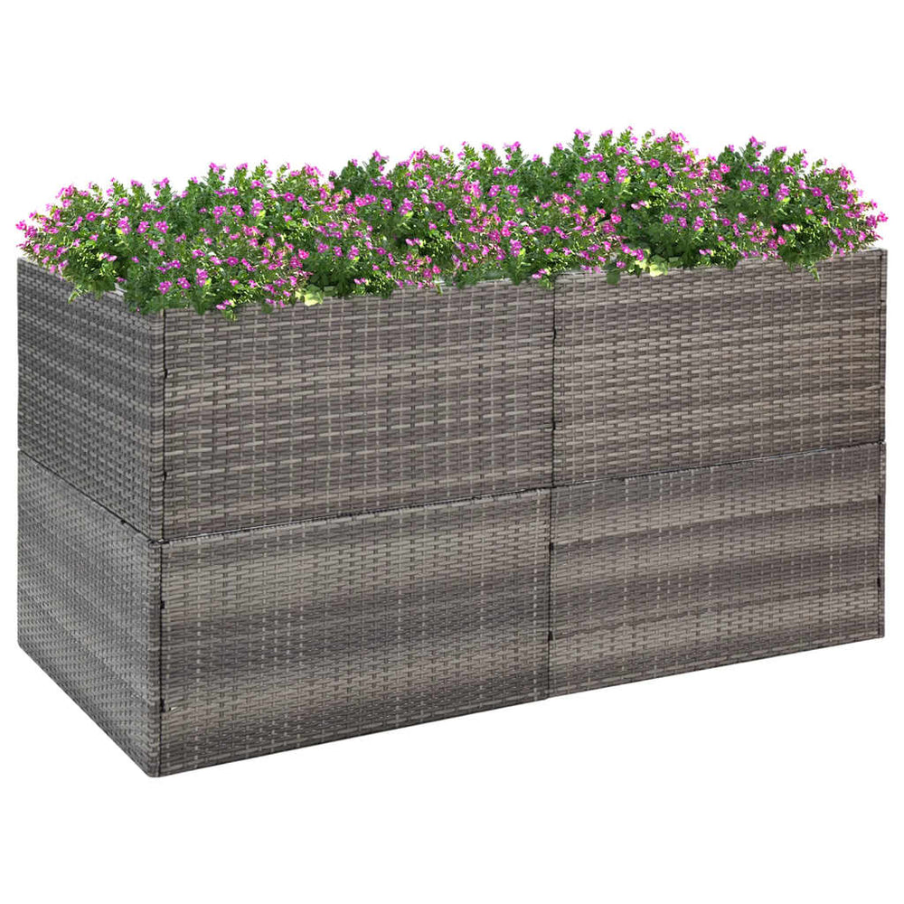 vidaXL Planter Gray 157x80x80 cm Poly Rattan