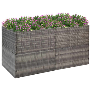 vidaXL Planter Gray 157x80x80 cm Poly Rattan