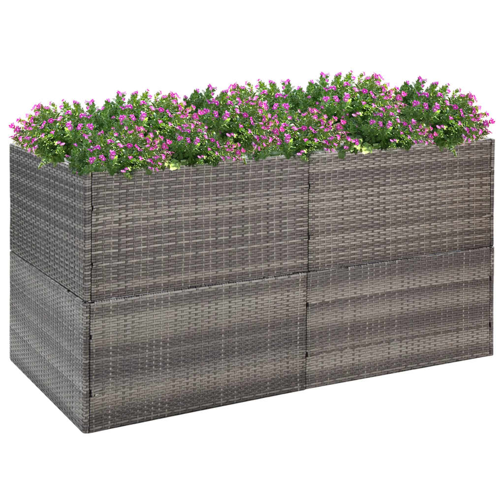 vidaXL Planter Gray 157x80x80 cm Poly Rattan