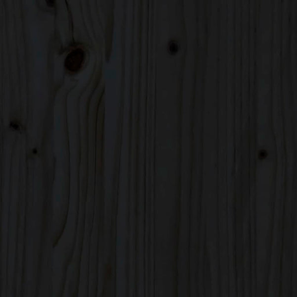 Schwarzes Kiefer Massivholz Kopfteil 106cm