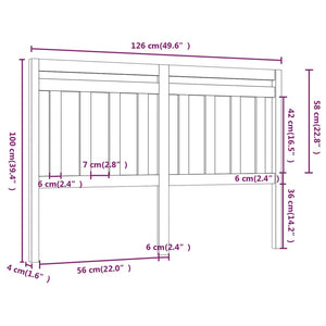 Graues Kiefer Massivholz Kopfteil 126cm