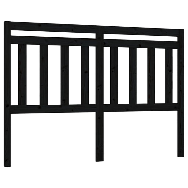 Schwarzes Kiefer Massivholz Kopfteil 146 cm