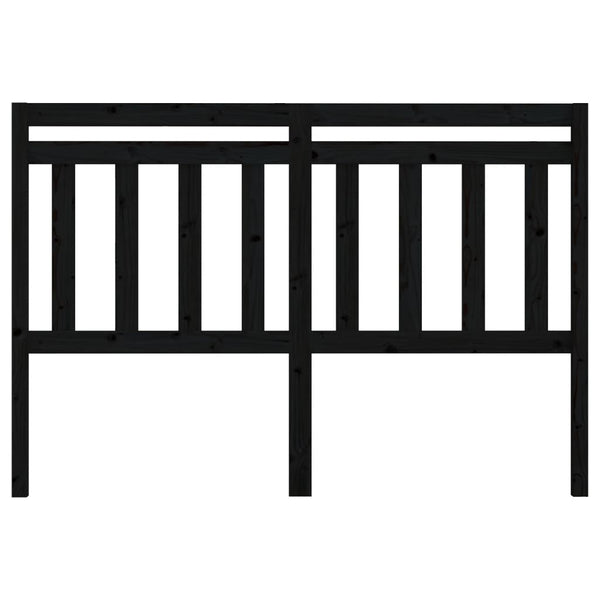 Schwarzes Kiefer Massivholz Kopfteil 146 cm