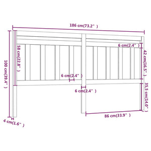 Graues Kiefer Massivholz Kopfteil 186 cm