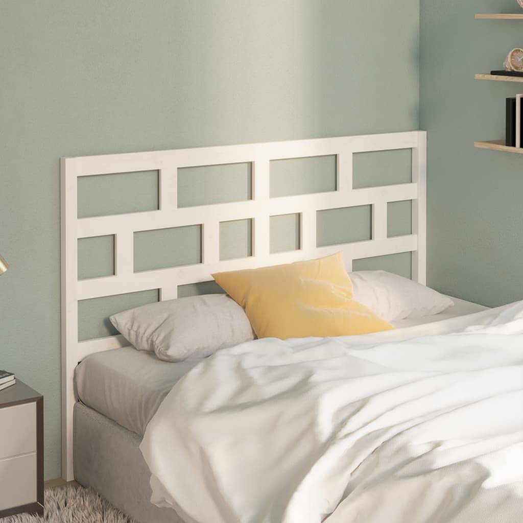 vidaXL Headboard White 141x4x100 cm Solid Pine Wood