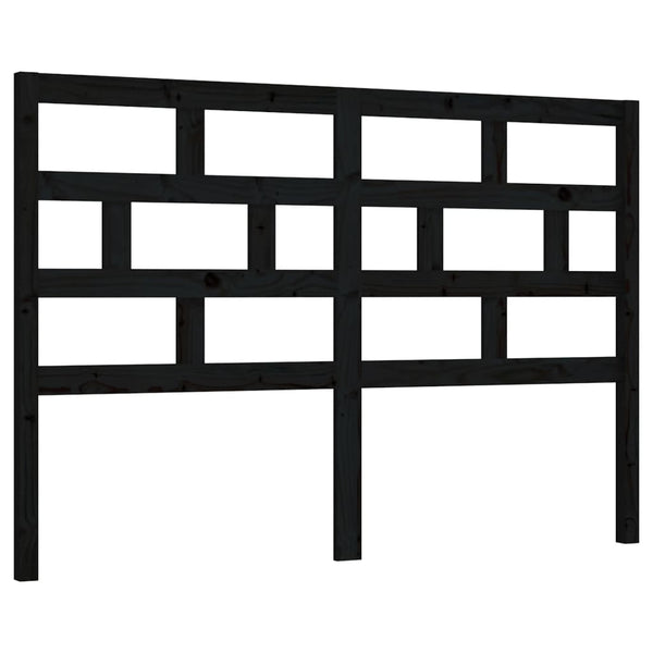 vidaXL Headboard Black 141x4x100 cm Solid Pine Wood