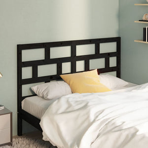 vidaXL Headboard Black 141x4x100 cm Solid Pine Wood