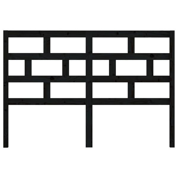 vidaXL Headboard Black 141x4x100 cm Solid Pine Wood