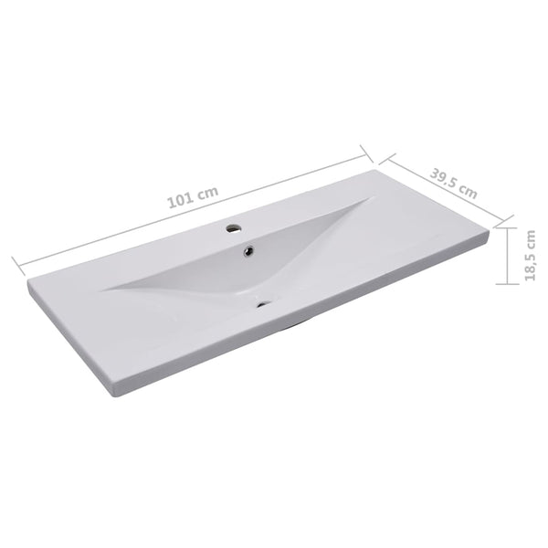 vidaXL Bathroom Vanity Unit with Integrated Sink Black Engineered Wood
