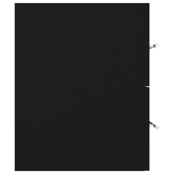 vidaXL Bathroom Vanity Unit with Integrated Sink Black Engineered Wood