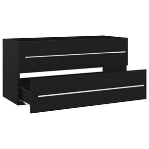 vidaXL Bathroom Vanity Unit with Integrated Sink Black Engineered Wood