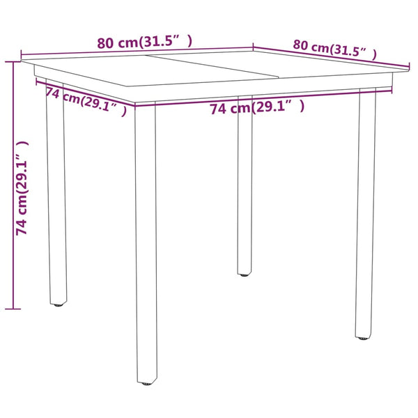 vidaXL 5-piece Outdoor Dining Set Black