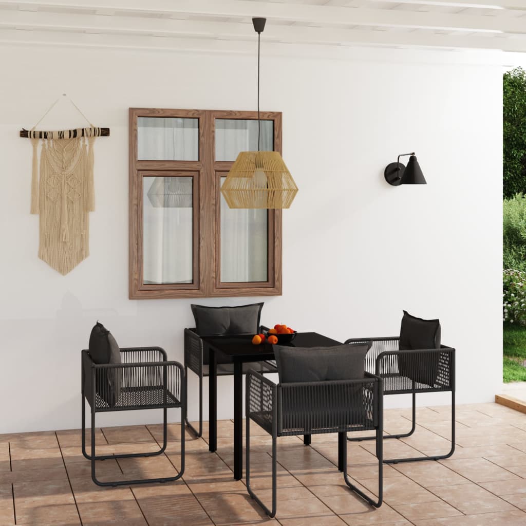 vidaXL 5-piece Outdoor Dining Set Black
