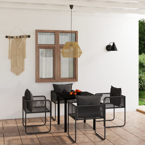 vidaXL 5-piece Outdoor Dining Set Black