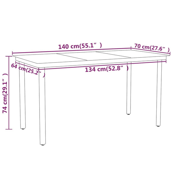 vidaXL 5-piece Outdoor Dining Set Black