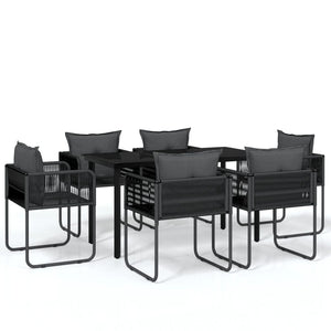 vidaXL 7-Piece Outdoor Dining Set Black