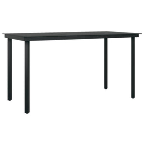 vidaXL 7-Piece Outdoor Dining Set Black
