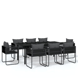 vidaXL 9-piece Garden Dining Set Black