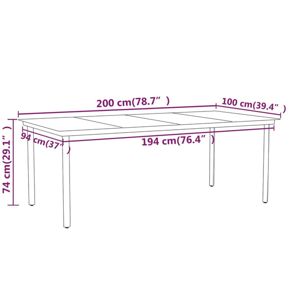 vidaXL 9-piece Garden Dining Set Black