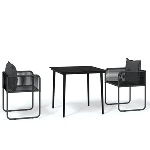 vidaXL 3-Piece Outdoor Dining Set Black
