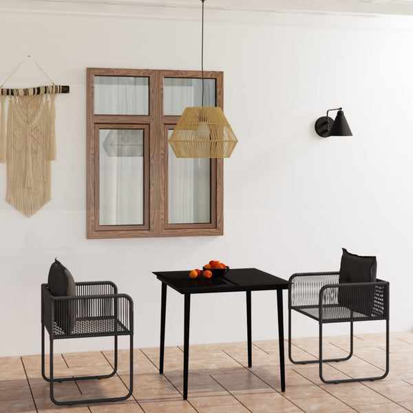vidaXL 3-Piece Outdoor Dining Set Black