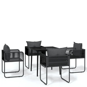 vidaXL 5-piece Outdoor Dining Set Black